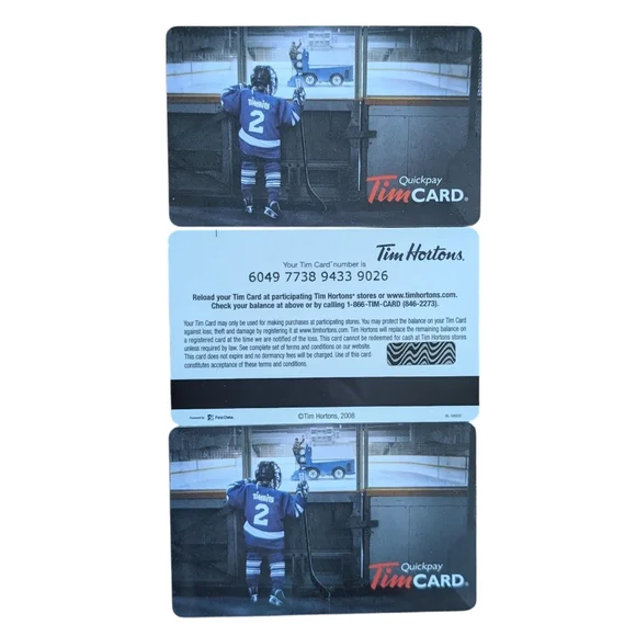 Tim Hortons Gift Cards Timbits Hockey Zamboni Rink Scene Lot of 3 Zero Balance - Picture 3 of 4